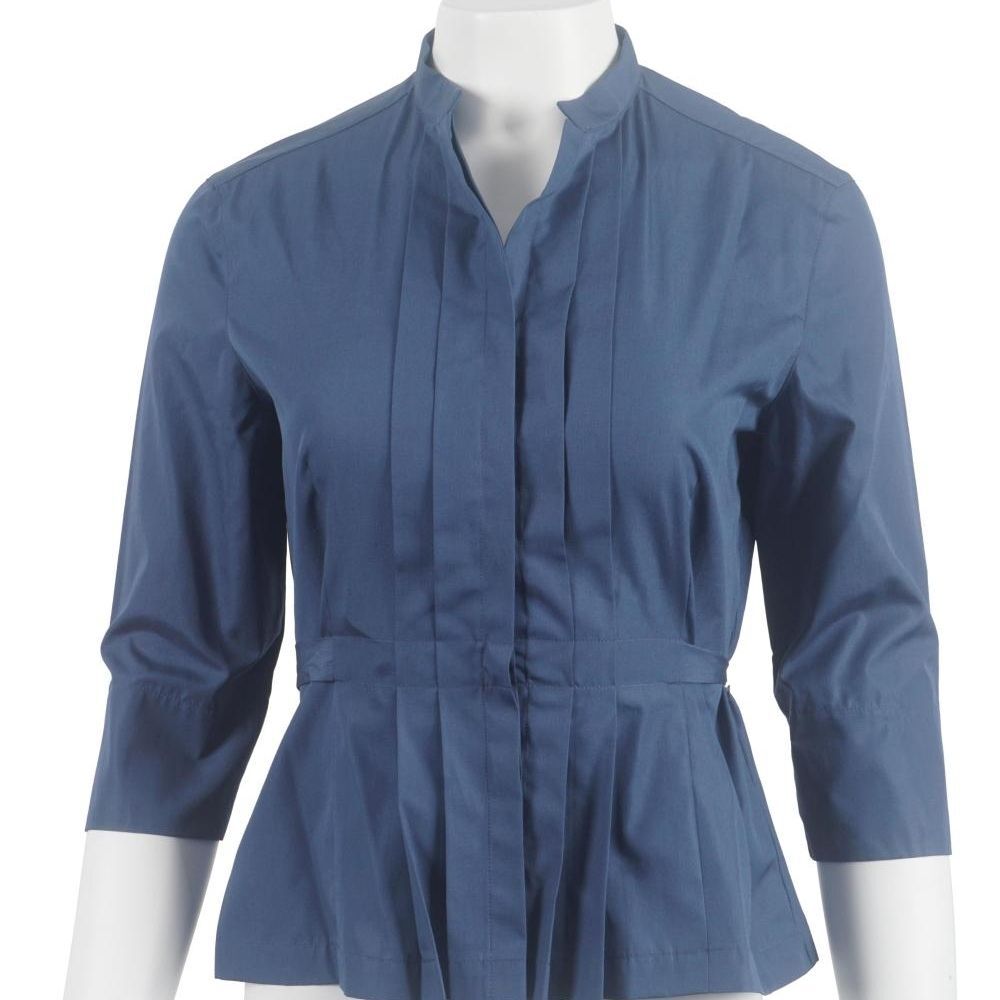 Akris Women's Deep Blue Pleated Top